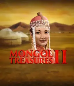 Discover the captivating culture of Mongolia with Mongol Treasures 2 slot by Endorphina, featuring a graceful Mongolian woman dressed in traditional attire against a sunset-lit Mongolian steppe backdrop. This image portrays the essence of Mongolian culture, providing a distinctive visual adventure. 